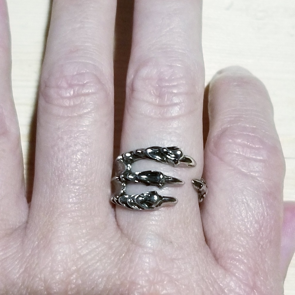 925 Sterling Silver Ring Dragon Claw STATEMENT - Picture 6 of 8